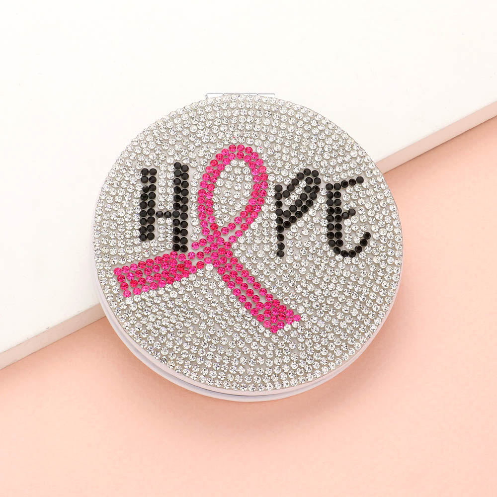 Pink Ribbon Compact Mirror