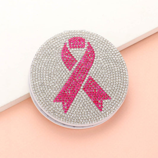 Pink Ribbon Compact Mirror