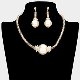 Pearl Accented Necklace Set