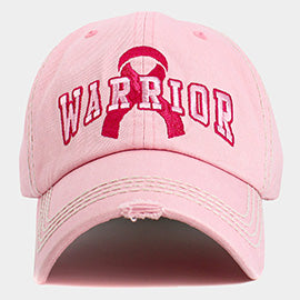 Pink Ribbon WARRIOR Vintage Baseball Cap