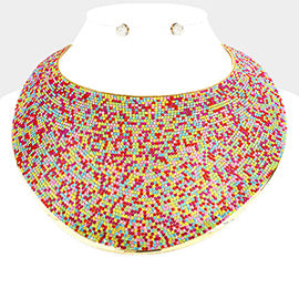 Pave Rhinestone Wide Necklace