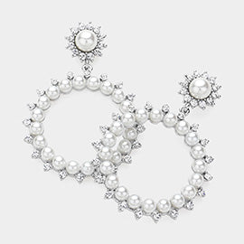 Pearl Embellished Circle  Earrings