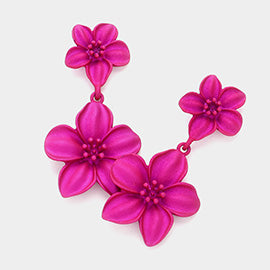 Matte Flower Dangle Earrings