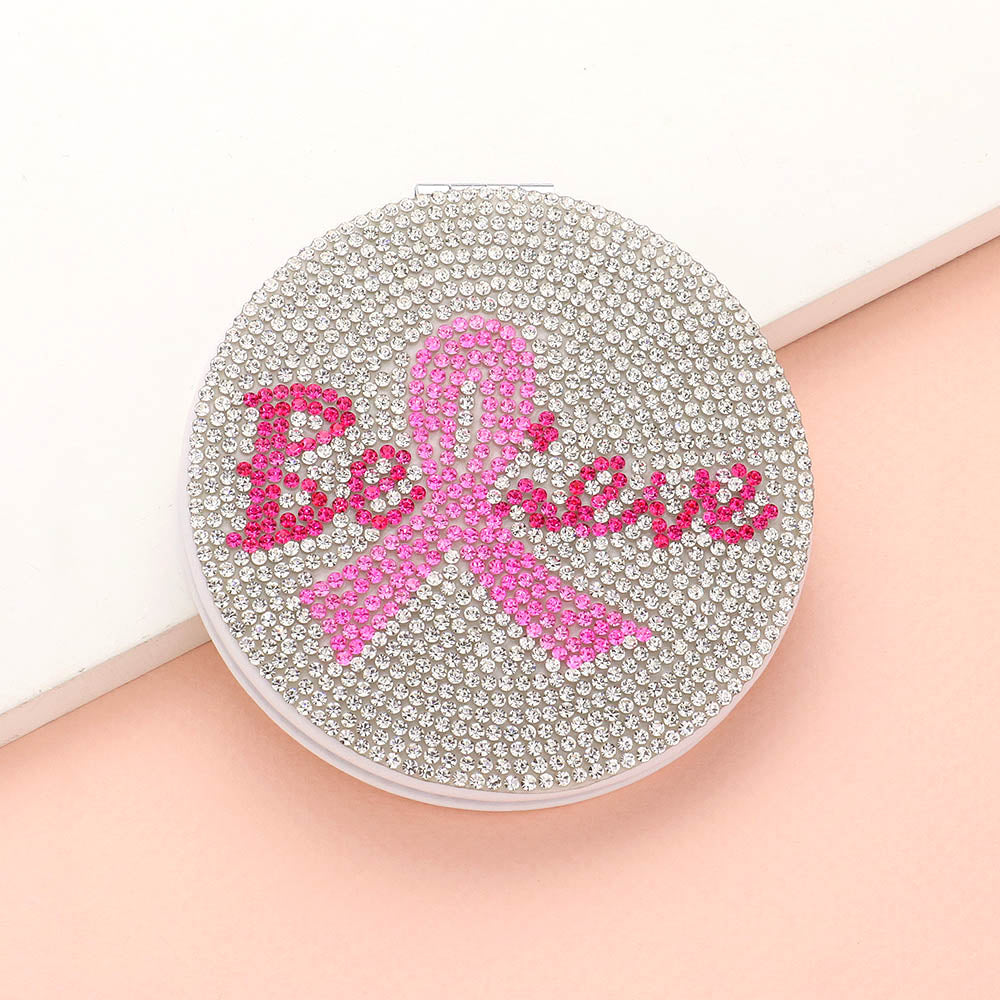 Pink Ribbon Compact Mirror