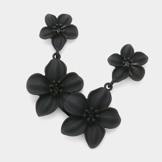 Matte Flower Dangle Earrings