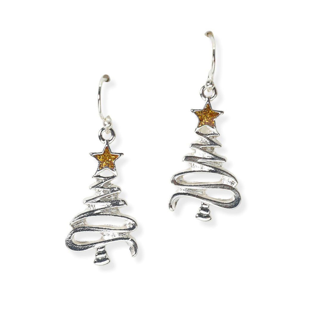 Glitter Star Christmas Tree Earring