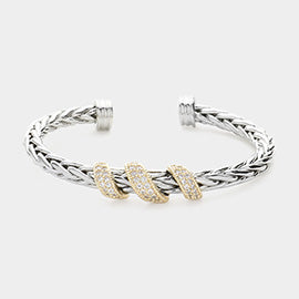 CZ Stone Paved Spiral Cuff