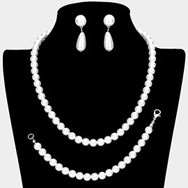 3PCS Pearl Necklace Set