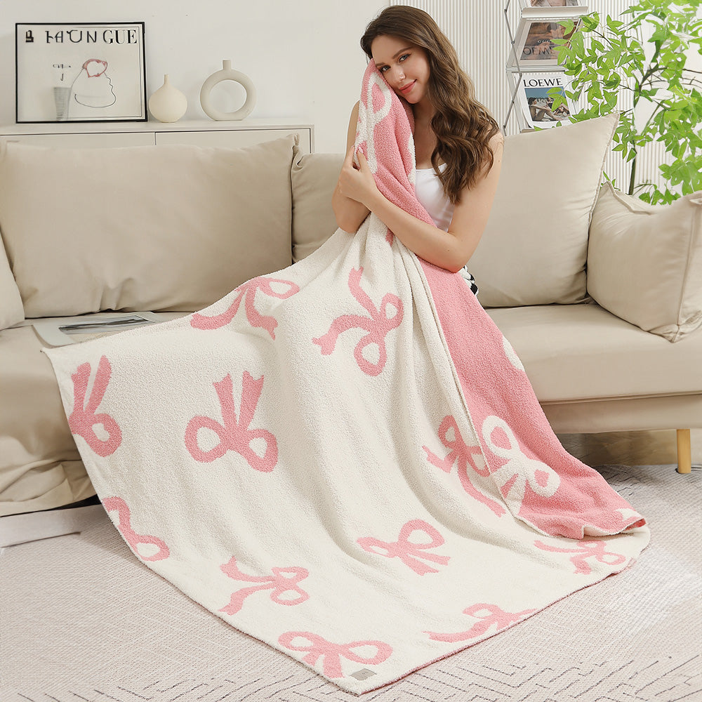 Pink Ribbons Throw Blanket