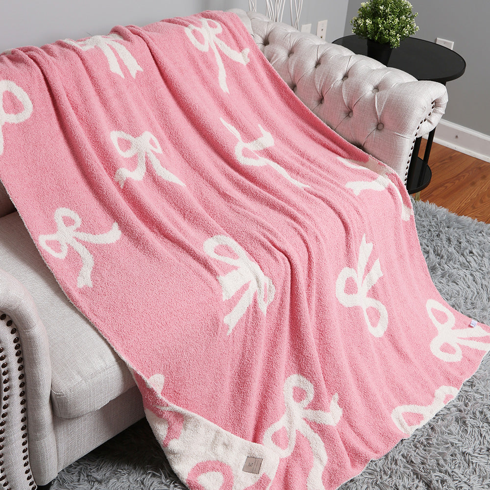 Pink Ribbons Throw Blanket