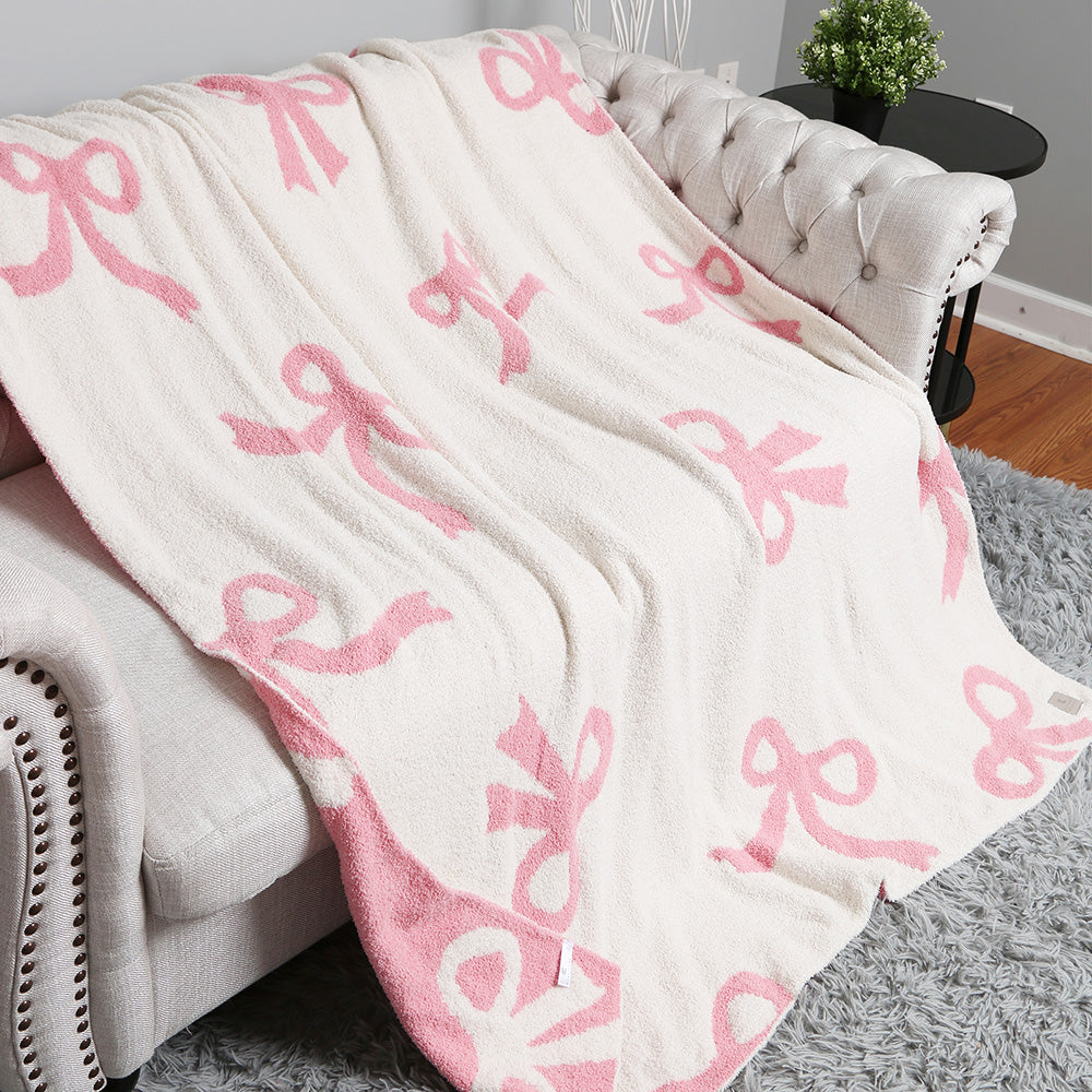 Pink Ribbons Throw Blanket