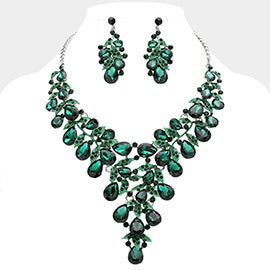 Teardrop Cluster Necklace Set