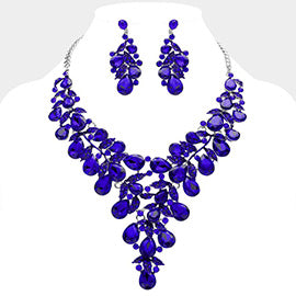 Teardrop Cluster Necklace Set