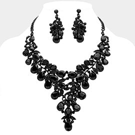 Teardrop Cluster Necklace Set