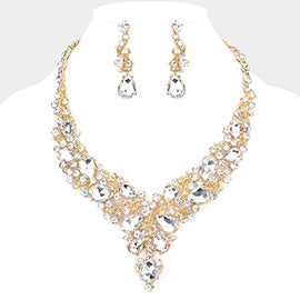 Pearl Round Teardrop Necklace Set