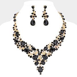 Pearl Round Teardrop Necklace Set