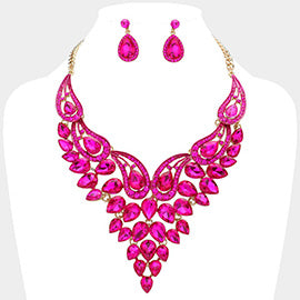 Teardrop Bib Necklace Set