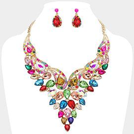 Teardrop Bib Necklace Set