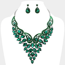 Teardrop Bib Necklace Set