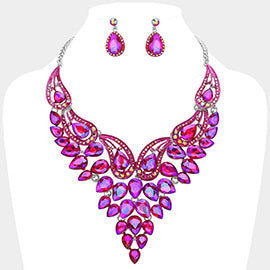 Teardrop Bib Necklace Set