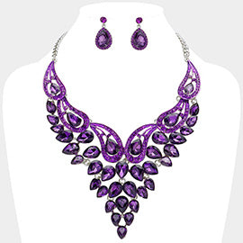 Teardrop Bib Necklace Set