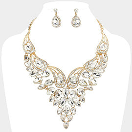 Teardrop Bib Necklace Set