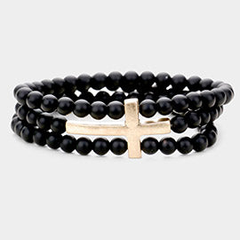 Triple Layered Cross Stretch Bracelet