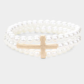 Triple Layered Cross Stretch Bracelet