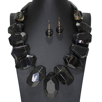 Geometric Acrylic Statement Necklace Set