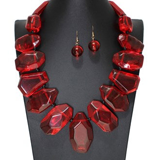 Geometric Acrylic Statement Necklace Set