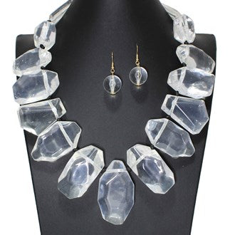 Geometric Acrylic Statement Necklace Set