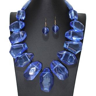 Geometric Acrylic Statement Necklace Set