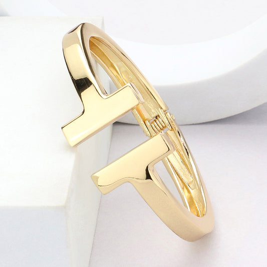 T Bar Hinged Bangle Bracelet