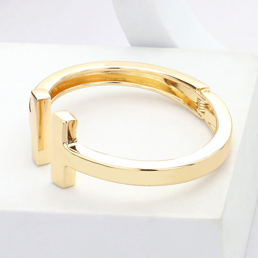 T Bar Hinged Bangle Bracelet