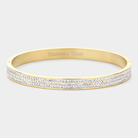 Rhinestone Stainless Steel Bangle