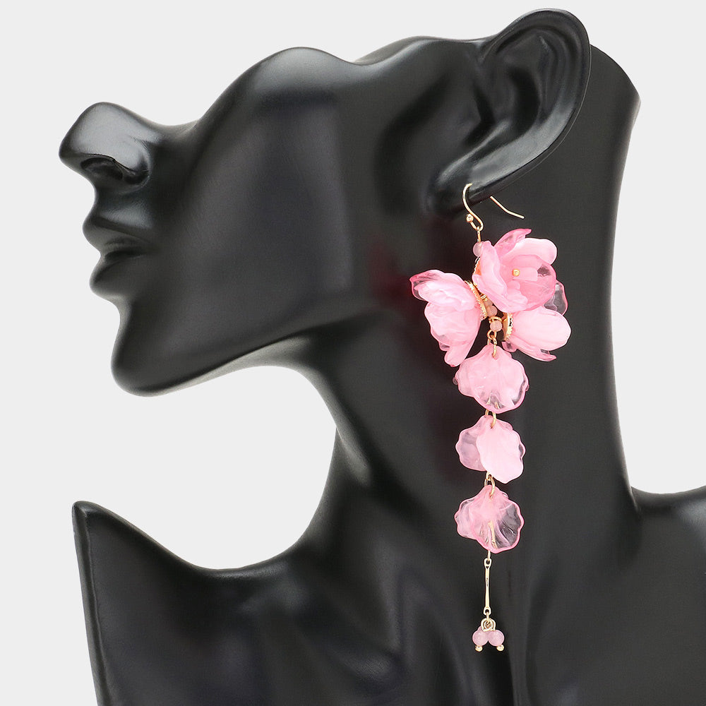 Flower Petal Dropdown Earrings