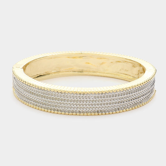 Two Tone Hinged Bangle