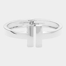 T Bar Hinged Bangle Bracelet