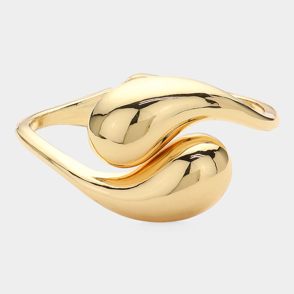 Teardrop Hinged Bangle Bracelet