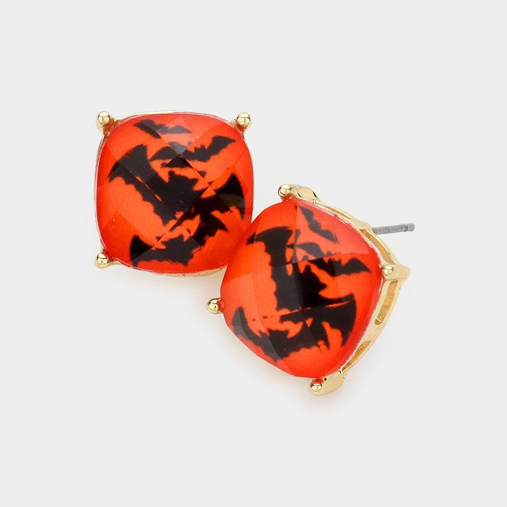 Bat Square Stud Earrings