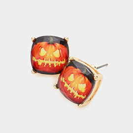 Pumpkin Cushion Stud Earrings