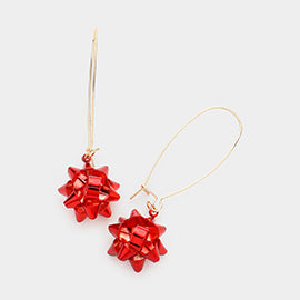 Christmas Bow Dangle Earrings