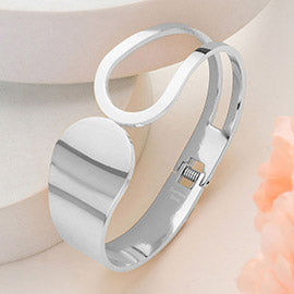 Stainless Steel Abstract Hinged Bangle