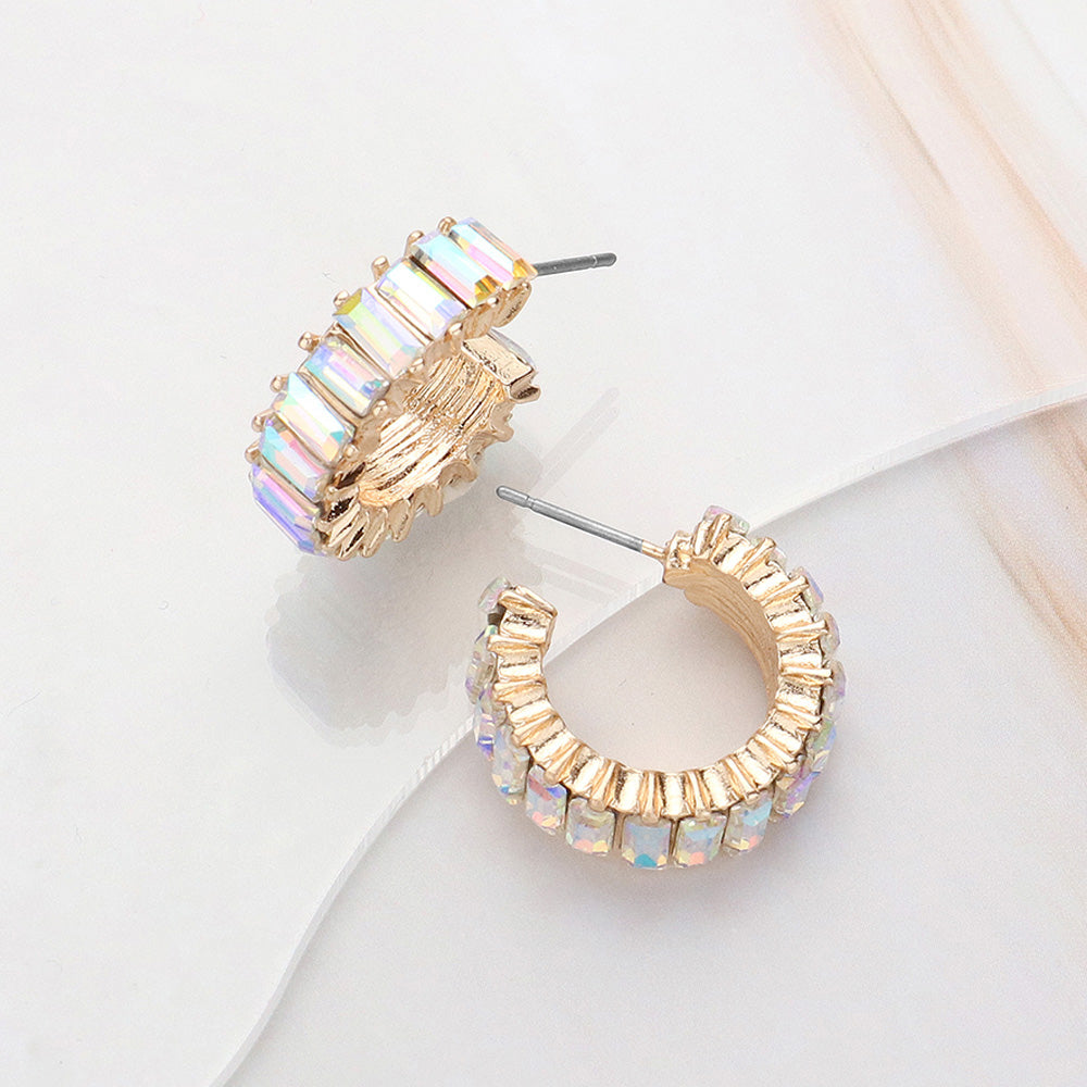 Baguette Cluster Hoop Earrings