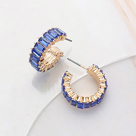 Baguette Cluster Hoop Earrings