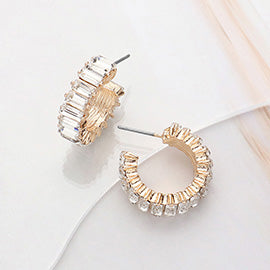 Baguette Cluster Hoop Earrings