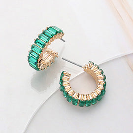 Baguette Cluster Hoop Earrings