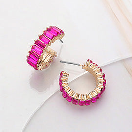 Baguette Cluster Hoop Earrings