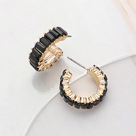 Baguette Cluster Hoop Earrings