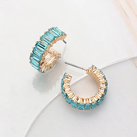 Baguette Cluster Hoop Earrings